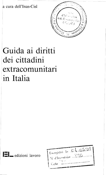 Guida ai diritti dei cittadini extracomunitari in italia. - Libro de texto de análisis matemático en línea.