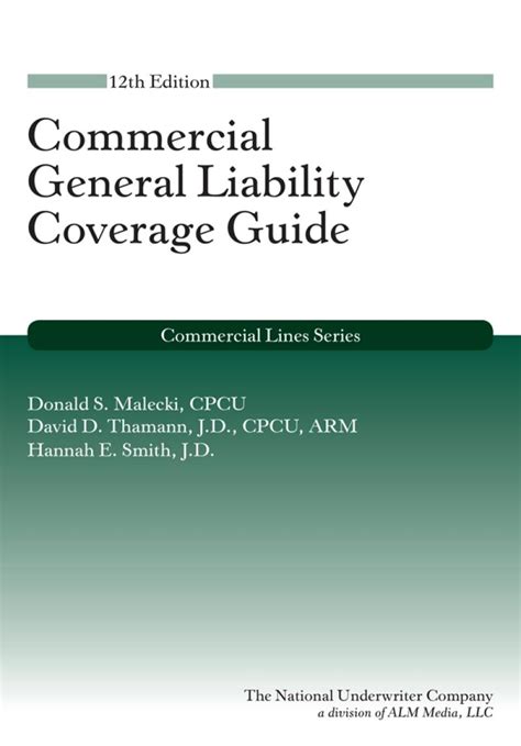 Guida alla copertura della responsabilità civile commerciale commercial general liability coverage guide. - Mercedes slk 1998 bis 2004 reparaturanleitung fabrik service.