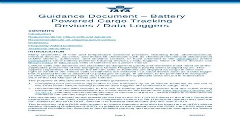 Guidance Document – Battery Powered Cargo Tracking Devices / …