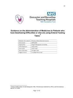 Guidance on the Administration of Medicines to Patients who have ...