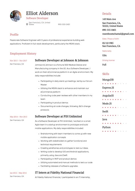 Guide Software Developer Resume [+12 Samples] Word & PDF 2019