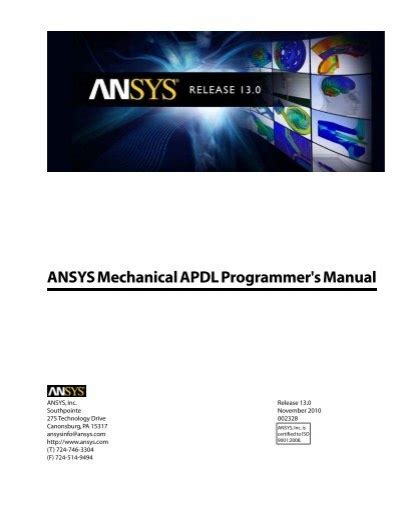 Guide To Ansys User Programmable
