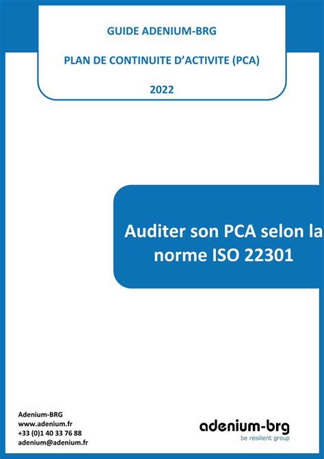 Guide audit pca selon iso 22301. - Safe n sound premier car seat manual.