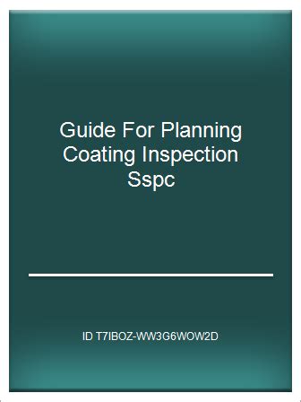 Guide for planning coating inspection sspc. - We all looked up tommy wallach.