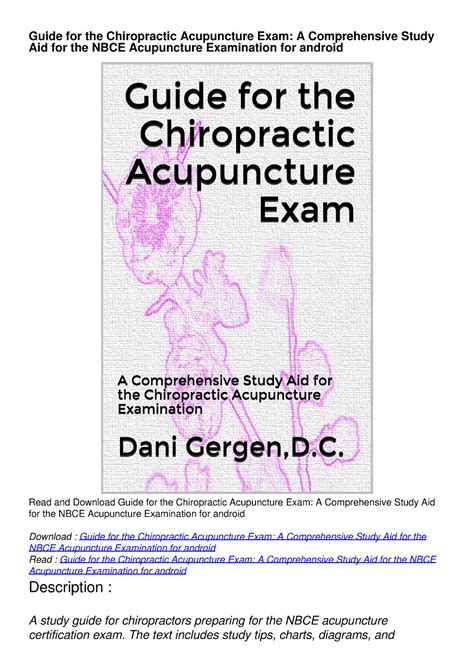 Guide for the chiropractic acupuncture exam a comprehensive study aid for the nbce acupuncture examination. - Manuale di riparazione di citroen xsara picasso.
