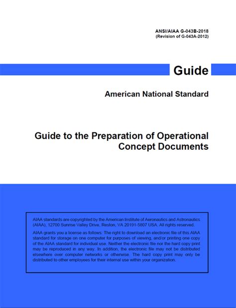 Guide for the preparation of operational concept documents. - Guide to preventive and predictive maintenance.