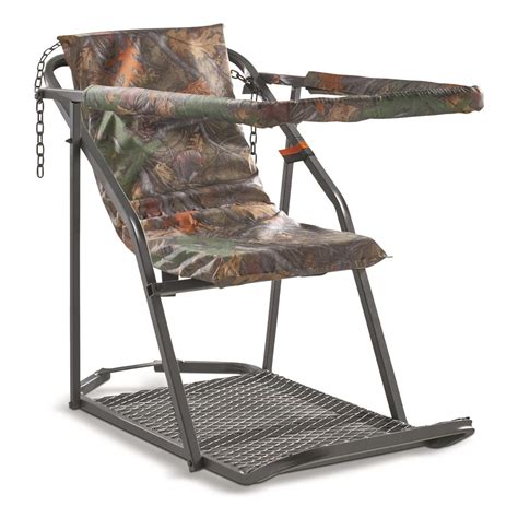 For those of you who prefer the comfort and sturdy peace-of-mind of a ladder stand, our Guide Gear Extreme Comfort Ladder Tree Stand delivers big in every way. The sling-style foam seat will keep you comfortable for hours, and the roomy platform with fold-out footrest gives you room to stretch out your legs.. 