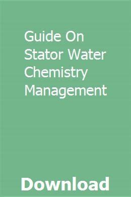 Guide on stator water chemistry management. - Samsung lcd tv manual series 4.