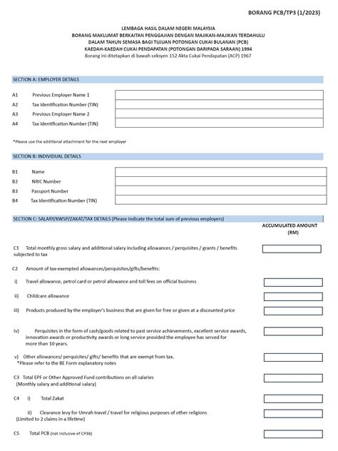 Guide to TP3 Form 2024 in Malaysia
