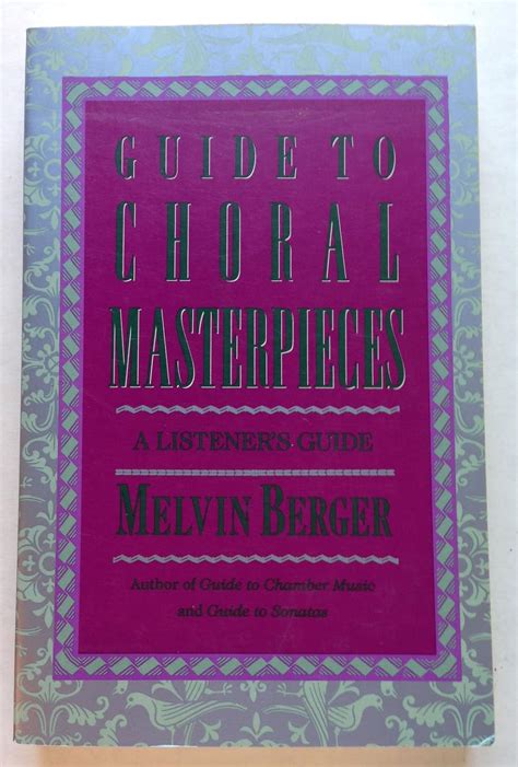 Guide to choral masterpieces a listeners guide. - Jcb 2 series parts manual download.