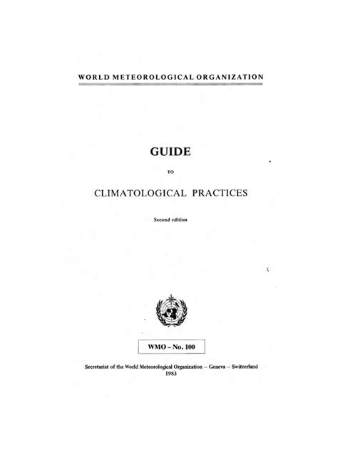 Guide to climatological practices third edition wmo. - Boards that work a guide for charity trustees.