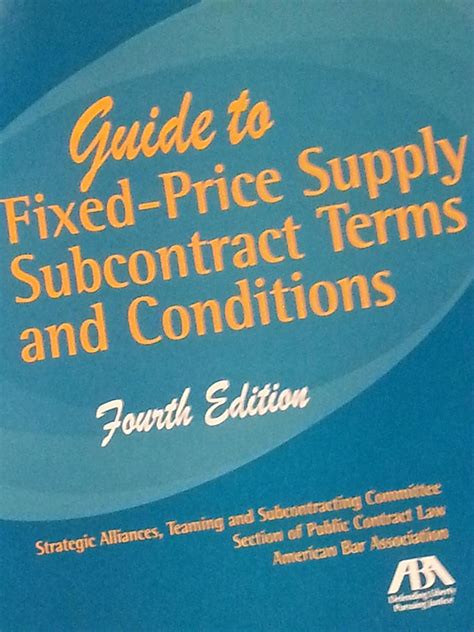 Guide to fixed price supply subcontract terms and conditions a project of the strategic. - The irwin handbook of telecommunications 5th edition.