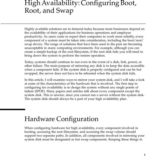 Guide to high availability configuring boot root swap blueprint sun blueprints. - Des salles d'asile aux centres de la petite enfance.