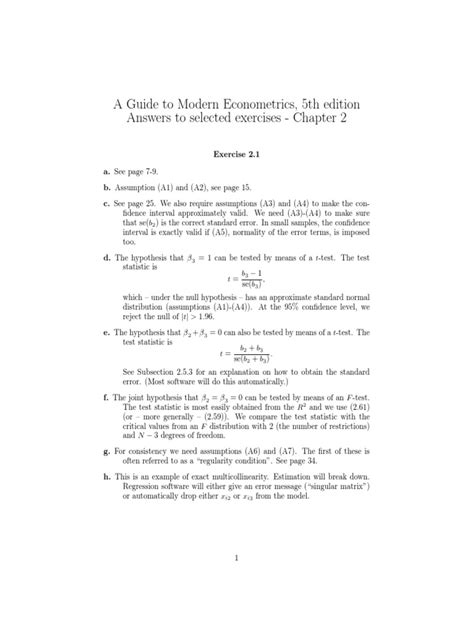 Guide to modern econometrics answers to exercise. - Winterhalter gs 315 manual de reparación.