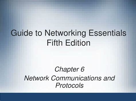 Guide to networking essentials 5th edition answers chapter 5. - A la de couverte de windows 7.