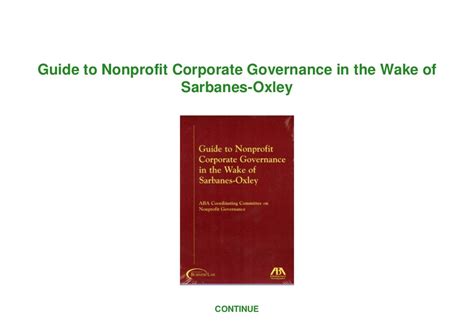 Guide to nonprofit corporate governance in the wake of sarbanes oxley. - Vw golf 3 carburetor manual service.
