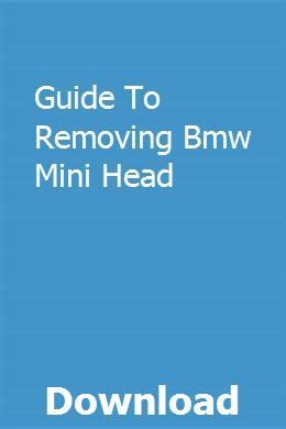 Guide to removing bmw mini head. - Levantamento básicos dos municípios e distritos.