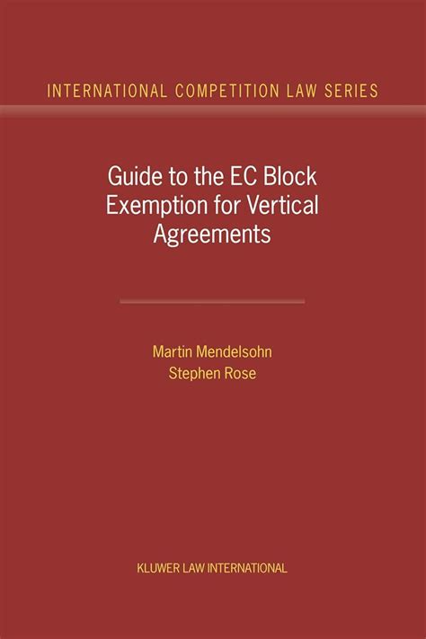 Guide to the ec block exemption for vertical agreements international competition law series v 4. - Maple chase 9600 thermostat wiring guide.