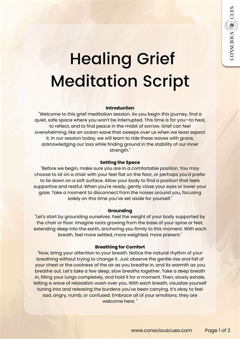 Guided Meditation Script Grief