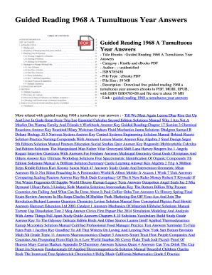 Guided reading 1968 a tumultuous year answers. - Honda capa 2015 repair manual ac.