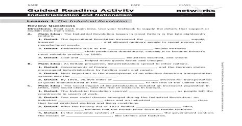 Guided reading activity 19 1 the industrial revolution answers. - Design manual for lined piping systems.
