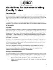 Guidelines for Accommodating Family Status and Caregiving …