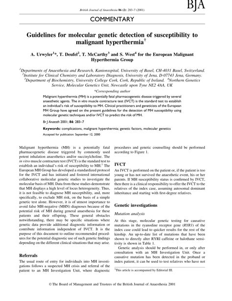 Guidelines for molecular detection of susceptibility to