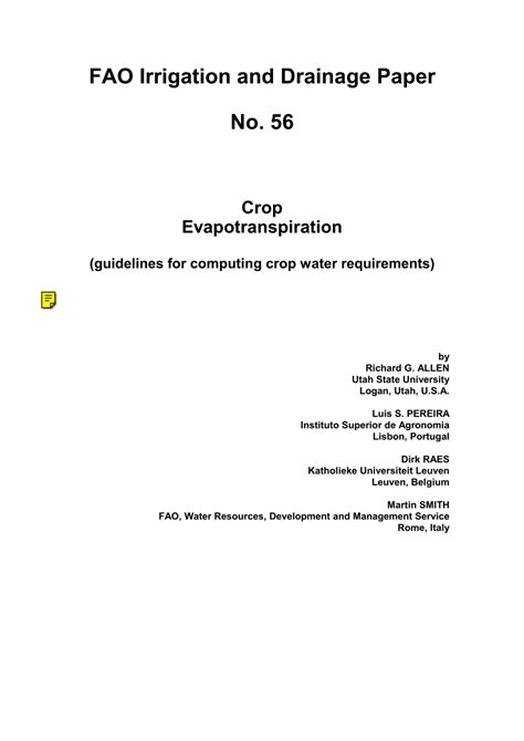 Guidelines for planning irrigation and drainage investment projects fao investment centre technical paper. - Johnson 70 hp vro 1987 service manual.