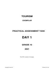 Guidelines for practical assessment tasks tourism memorandam. - Política económica del cobre en chile.