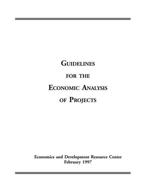 Guidelines for the economic analysis of projects. - Read it by stephen king online.