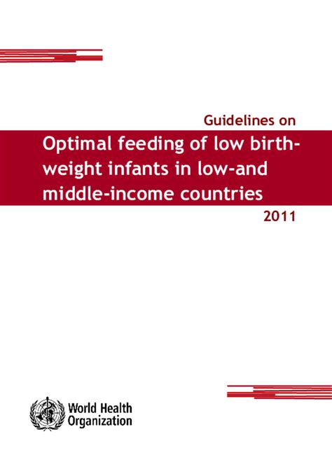 Guidelines on optimal feeding of low birth weight infants in low and middle income countries. - Manual de servicio hp laserjet 3052.