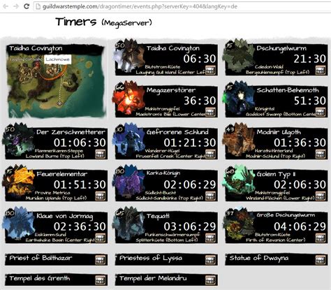 The goal was to create and maintain a Guild Wars 2 world event timer that was simplistic in design. Specifically a timer that didn't have all the clutter of ads, menus, or unnecessary images wasting much of the screen. OneOfOne later adjusted the timer so it scales down and still looks good on incredibly small screens. Maintaining mobile .... 