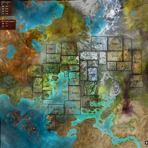 Guild wars 2 map. Guild Wars 2 Secrets of the Obscure world boss events timer, API key account viewer, resource nodes completion map, Trading Post tracker, WvW live map overlay. 