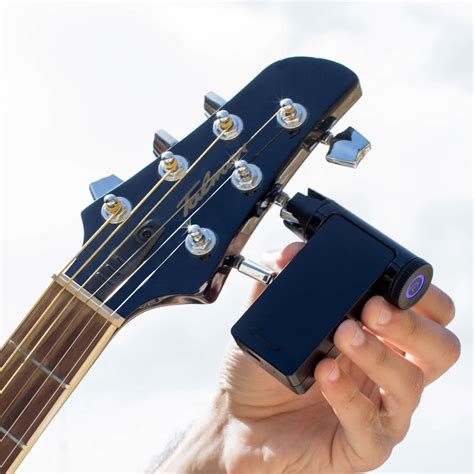 Press the Microphone switch to tune the guitar automatically. Make sure to allow the website to use your microphone. Get your instrument close to your microphone to let the tuner recognize the string you’re playing. If Detect String is on, the electric guitar tuner will try to automatically identify the string you’re tuning.. 