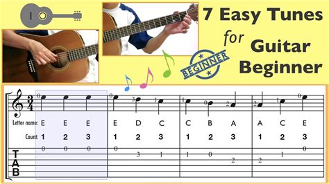 Guitar easy tunes. So, in this lesson I’ve compiled a list of 52 easy guitar songs for beginner players. Oh, and just because these are beginner guitar songs, don’t get the wrong idea and think that these songs are boring. This list represents a good mix of uptempo and slower tempo rock ‘n roll guitar songs. 
