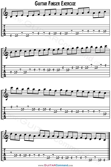Guitar finger exercises. Essential Finger Exercises for Guitar 1. 1,2,3,4 Exercise. This chromatic exercise is the most popular finger exercise for beginners. It is simple yet effective to stretch your fingers. Maybe that’s why it is so popular among guitar teachers all around the world.. This finger exercise has proven to be beneficial for improving muscle memory and synchronization … 