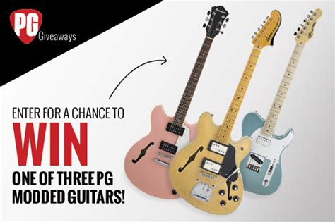 Guitar giveaway. Great Guitar Giveaway is a fantastic idea to allow guitar builders and customers a unique avenue to connect. At the same time making it fun to possibly win an amazing guitar. The site is very easy to use and quite transparent concerning their rules. Date of experience: 25 January 2023. John Neuert. 