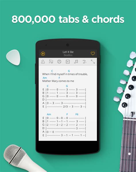 Guitar tabs app. Features: • Explore guitar, bass & ukulele chords, tabs, and lyrics for more than 800,000 songs. • Get offline access to favorite tabs. • Switch to left-handed mode. • Put together tab collections and compile your favorite tabs in playlists. • Edit chords, lyrics or change tabs in other ways to fit your requirements with Personal tabs. 