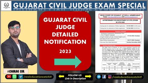 Gujarat civil judge notification.  The selection process includes three stages: prel...
