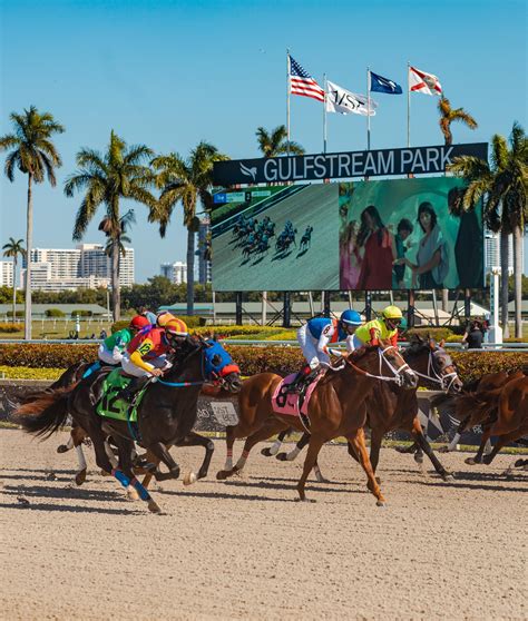Gulfstream Park Racing Race Track. Gulfstream Park Racing & Casino features one of the most important tracks in the U.S. The facility opened in 1939 and currently hosts an annual meets that runs from December through April. In those few short months some of the best live thoroughbred racing in the country can be seen and wagered on.. 