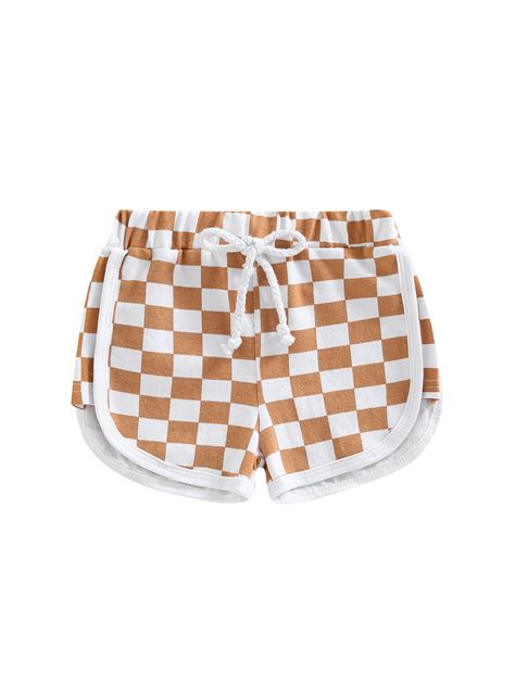 GuliriFei Summer Toddler Baby Boys Shorts Checkerboard Print