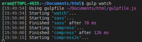 Gulp watch initial run.  However, everything runs twice (probably due to the editor, not relate...