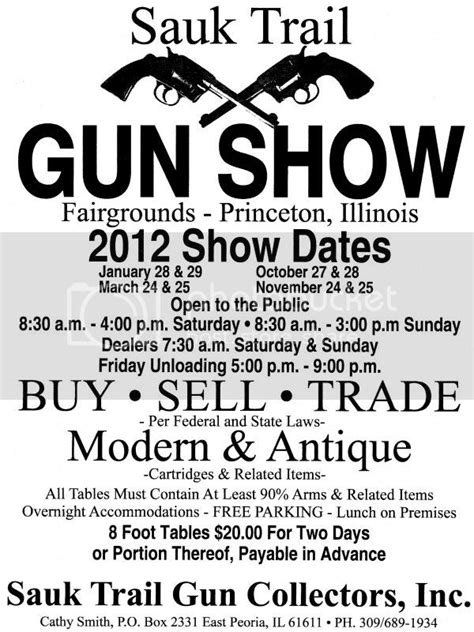 24/25: Princeton Gun Show; February: March: 28/29: Pr