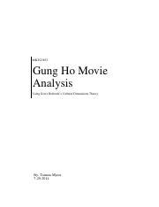 Gung Ho Movie Analysis - Tamara Kay Myers