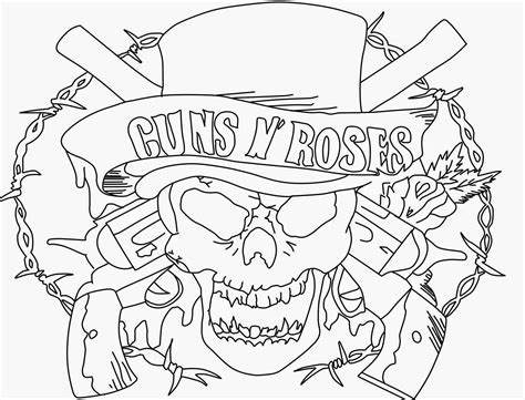 Guns And Roses Pages Coloring Pages
