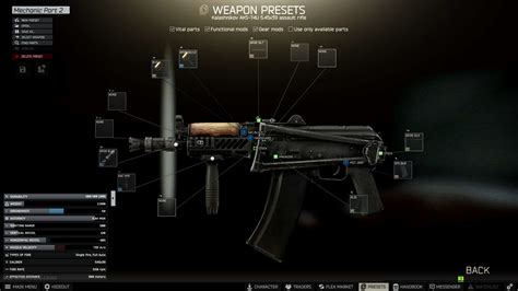 Gunsmith - Part 25 is a Quest in Escape from Tarkov. Unlocks 21-23 hours after completion of Gunsmith - Part 24 Modify a PKP machine gun to comply with the given specifications +35,000 EXP Mechanic Rep +0.04 5× Physical Bitcoin 1× Weapon case Unlocks barter for TerraGroup Labs keycard (Black) at Mechanic LL4 PKP machine gun specifications: 60 Durability 11 or more ergonomics 950 or less ...