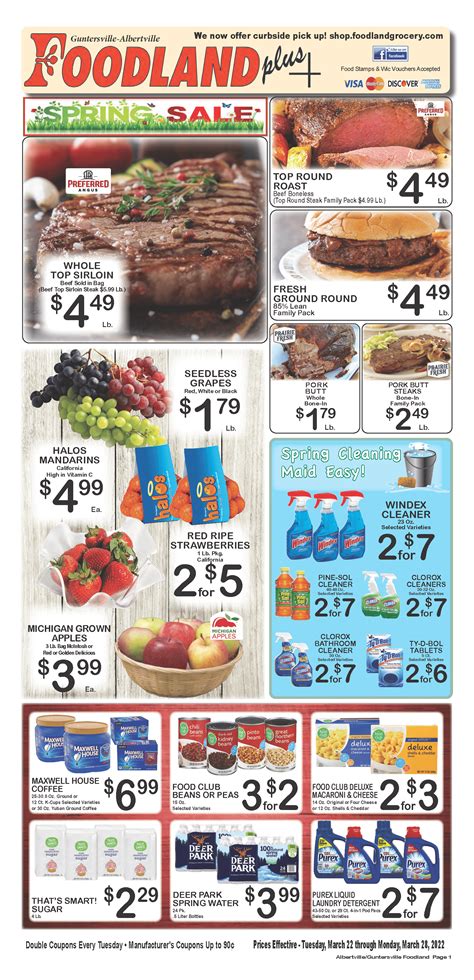 Guntersville Foodland Plus. Albertville Foodland Plus. previous post: Boaz Foodland; next post: Albertville Foodland Plus; Find the Foodland Nearest You. Store Locator. Foodland. Coupons Weekly Ads Recipes. About Our Company. About us Employment. Customer Service. Contact Us Locations. Stay …. 