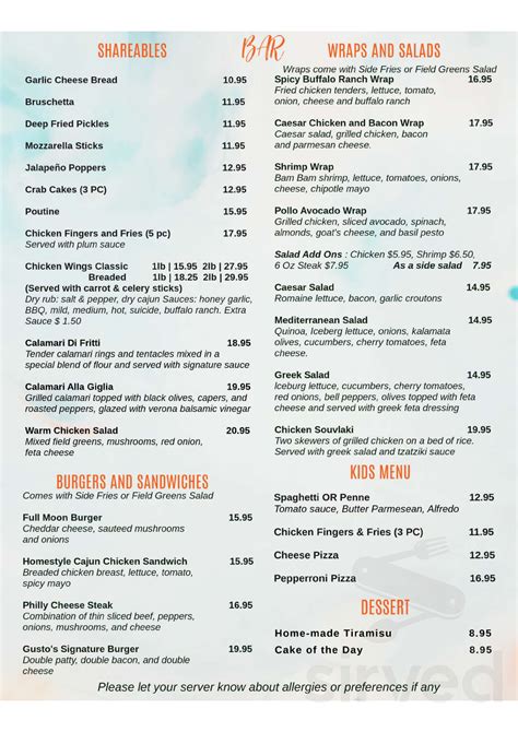 Gusto caledon menu. Get menu, photos and location information for Gusto-Caledon in Caledon East, ON. Or book now at one of our other 10040 great restaurants in Caledon East. Gusto-Caledon, Fine Dining Italian cuisine. Read reviews and book now. ... Menu; Reviews; Gusto-Caledon. 4.4. 4.4. 6 Reviews. CAN$31 to CAN$50. Italian. Top tags: 