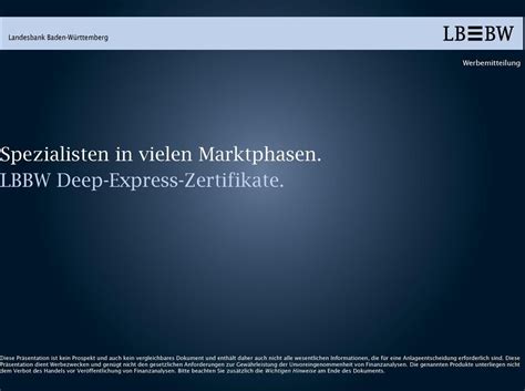 Gut positioniert. Mit Bonus-Express-Zertifikaten. - lbbw-markets.de