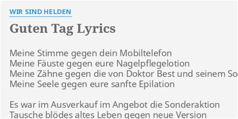 Guten Tag Lyrics & Chords By Wir Sind Helden